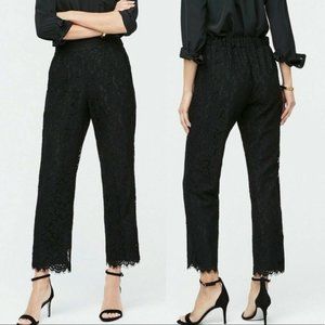 J. Crew Black Lace Elastic Waist Pants